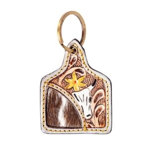 Myra Bag Brown and Yellow Key Holder